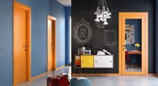 Puertas de interior Lacadas colores con vidriera
