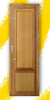 Balconera 200 cm alto de Madera Natural de Iroko Mod. Huelva V1 Barniz