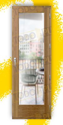 Balconera 200 cm alto de Madera Natural de Iroko Mod. V1 Crudo