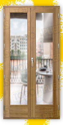 Balconera 200 cm alto de Madera Natural de Iroko Mod. V2 Crudo