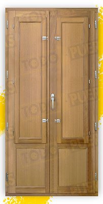 Balconera 200 cm alto de Madera Natural de Iroko Mod. Huelva V2 Crudo