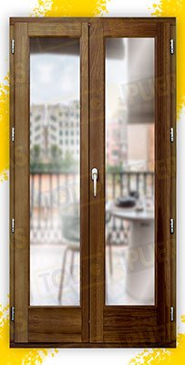 Balconera 200 cm alto de Madera Natural de Iroko Mod. V2 Teñida