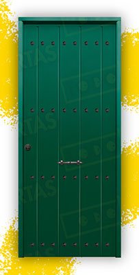 Puerta Acorazada 1150 CL Sagacor 100 Verde Musgo 6005 (Dos Caras Iguales)