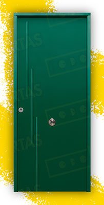 Puerta Acorazada Camelia Sagacor 100 Verde Musgo 6005 (Dos Caras Iguales)