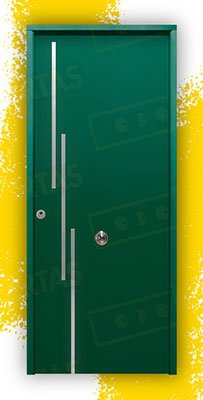Puerta Acorazada Camelia FM Sagacor 100 Verde Musgo 6005 (Dos Caras Iguales)