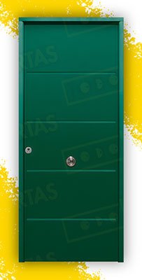 Puerta Acorazada Cintia Sagacor 100 Verde Musgo 6005 (Dos Caras Iguales)