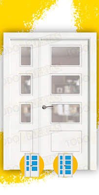 Puerta Doble de Salón Lacada Blanca Mod. Bangkok