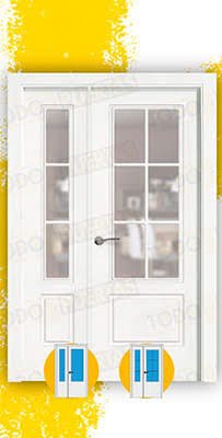 Puerta Doble de Salón Lacada Blanca Mod. Gabón