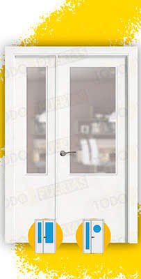 Puerta Doble de Salón Lacada Blanca Mod. Kenia