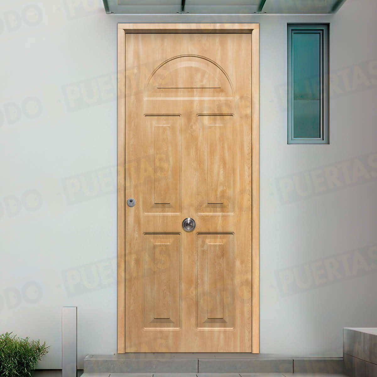 Puerta Galvanizada Coral / Coral Saga 100 Roble (Dos Caras Iguales)