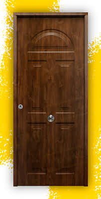 Puerta Galvanizada Coral / 1110 Saga 100 Roble Viejo (Cara Interior Lisa)