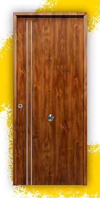 Puerta Galvanizada Iris FM / 1110 Saga 100 Embero (Cara Interior Lisa)