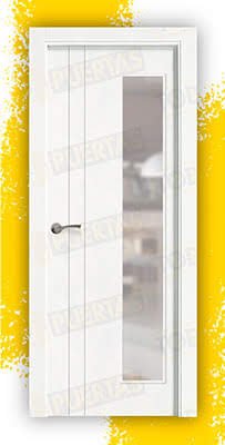 Puerta Block Maciza Lacada Blanca Mod. Álava V1L