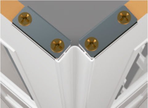 Puerta plegable Mega con vidriera
