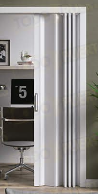 Puerta Plegable 205 cm Alto Madera Natural Laca Blanca Milán