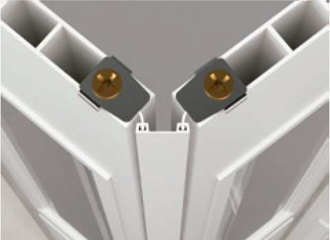 Puerta plegable PVC con vidriera