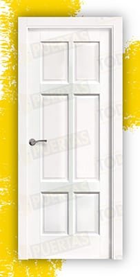 Puerta Block Madera Maciza Mod. Hernández Lacada en Blanco