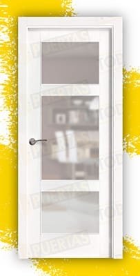 Puerta Block Madera Maciza Mod. Ovidio BV3 Lacada en Blanco