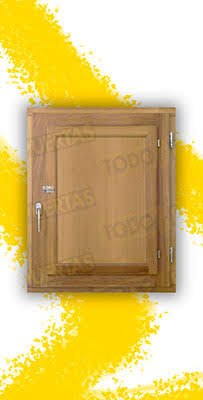 Ventana de Madera Natural de Iroko Mod. Huelva V1 Crudo