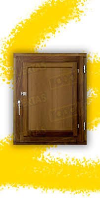 Ventana de Madera Natural de Iroko Mod. Huelva V1 Teñida
