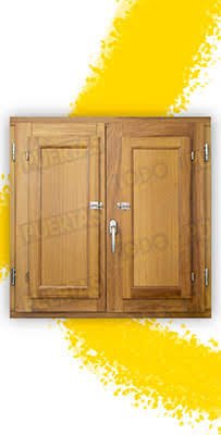 Ventana de Madera Natural de Iroko Mod. Huelva V2 Barniz