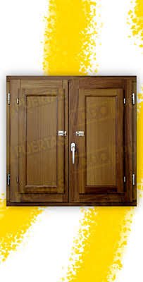 Ventana de Madera Natural de Iroko Mod. Huelva V2 Teñida