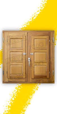 Ventana de Madera Natural de Iroko Mod. Huesca V2 Barniz