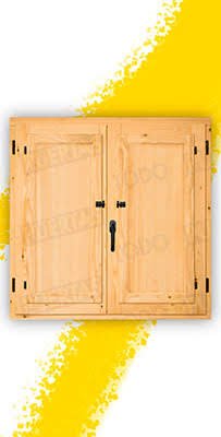 Ventana de Madera Natural de Pino Mod. Huelva V2 Barniz